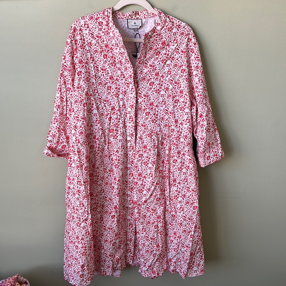 Tuckernuck Pink and White Floral Midi Dress